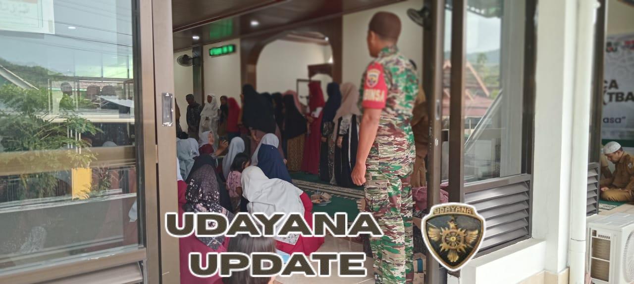 Babinsa Sekongkang Atas Hadiri Tabligh Pengajian TBA di Masjid Jami Baitul Gafur