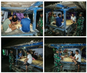 Patroli Malam Koramil Lunyuk, Warga Dihimbau Waspada Banjir dan Cuaca Ekstrem