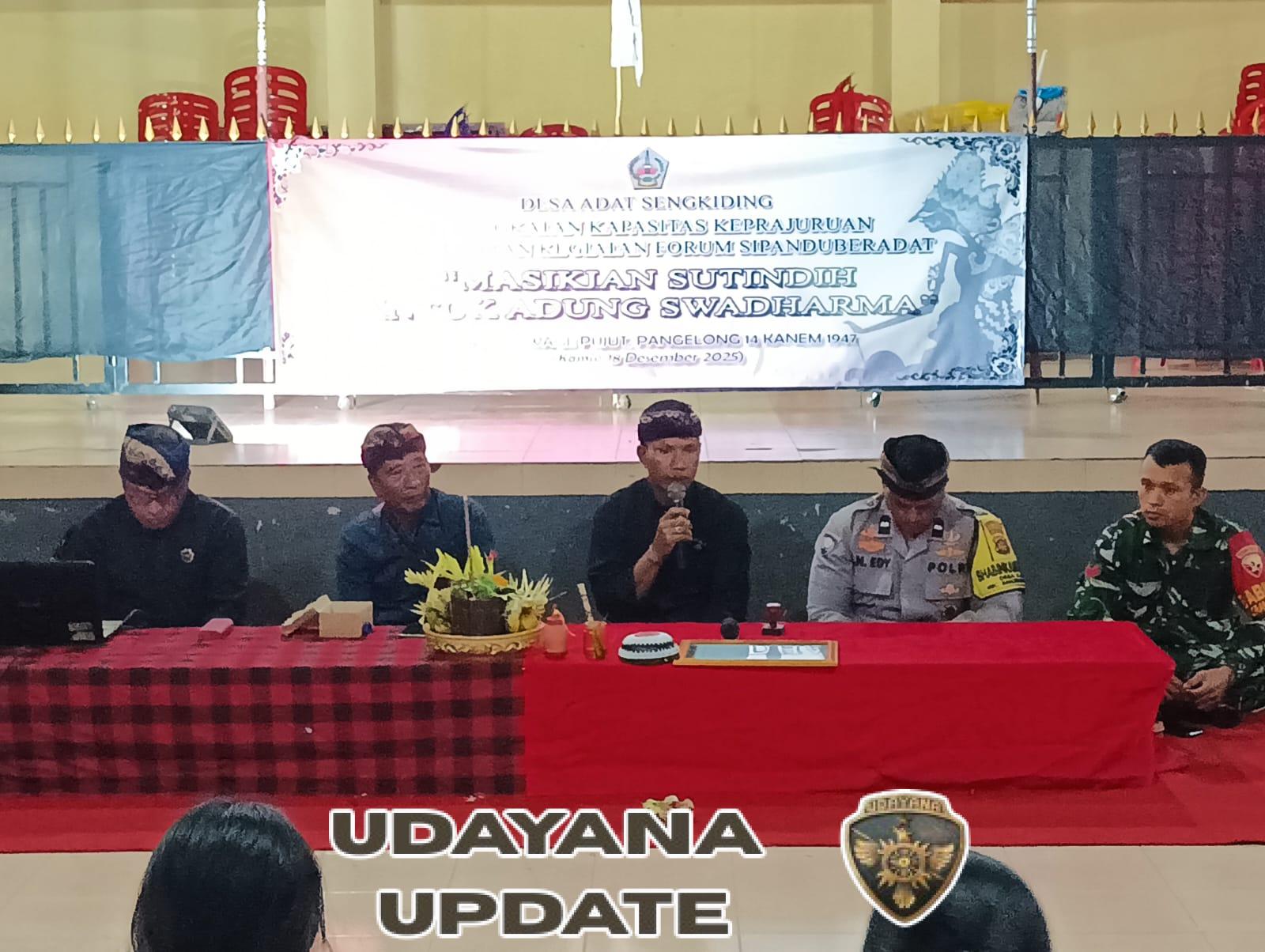 Babinsa Aan Hadiri Forum Sistem Pengamanan Terpadu Berbasis Desa Adat