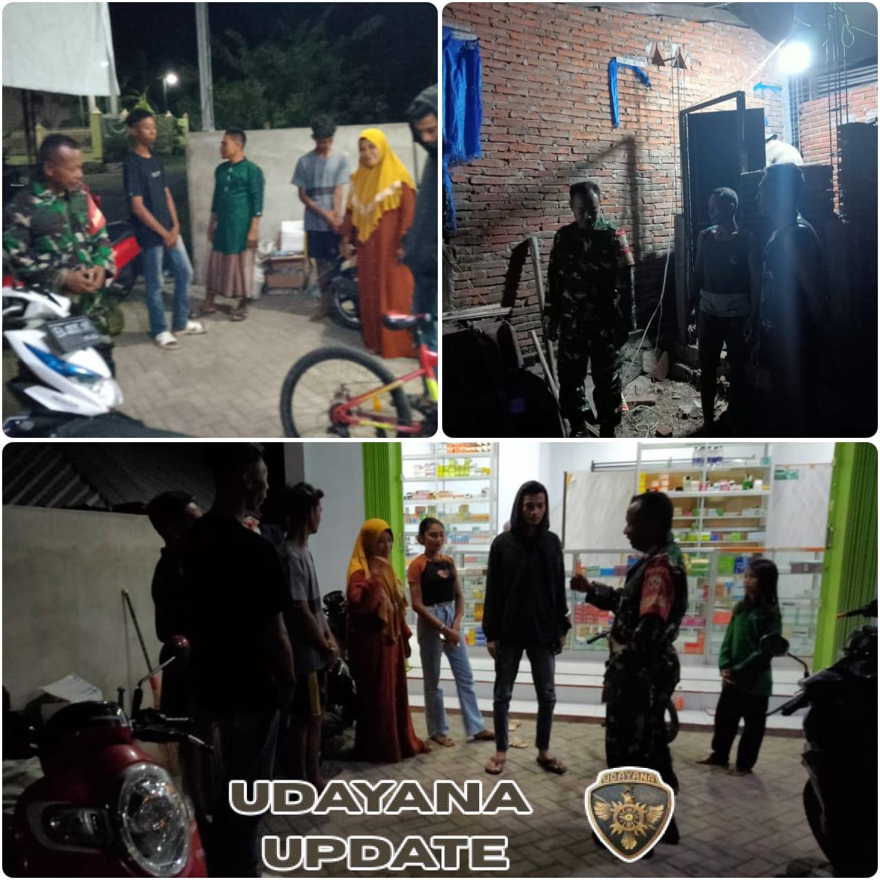 ‎Menyapa Warga di Malam Hari, Koramil 1607-12/Moyo Hilir Pastikan Wilayah Tetap Aman