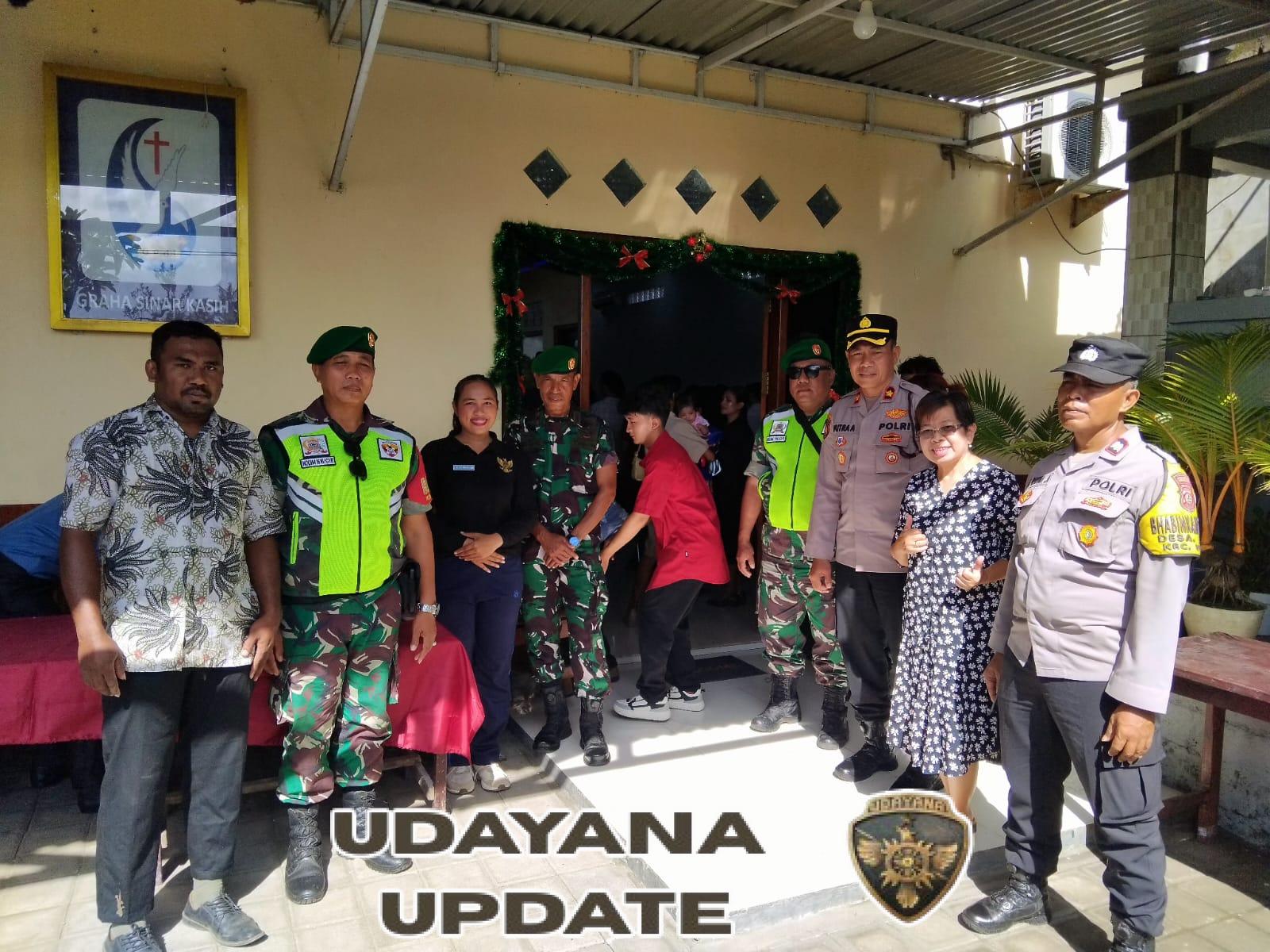Danramil 1616-02/Ubud Bersama Kapolsek Pimpin Langsung Pengamanan Ibadah Natal 2025