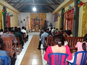 Babinsa Bulian Bersama TNI–Polri Pastikan Ibadah Natal II Rumah Ibadah BPI (Balai Pembinaan Iman) Banjar Dinas Dauh Margi, Desa Bulian