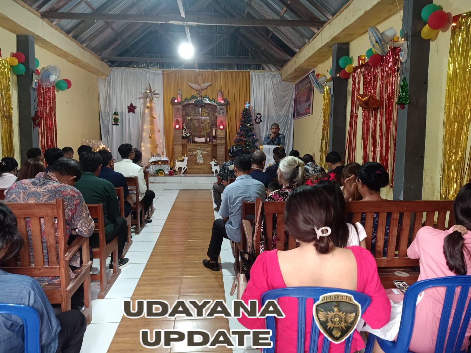 Babinsa Bulian Bersama TNI–Polri Pastikan Ibadah Natal II Rumah Ibadah BPI (Balai Pembinaan Iman) Banjar Dinas Dauh Margi, Desa Bulian