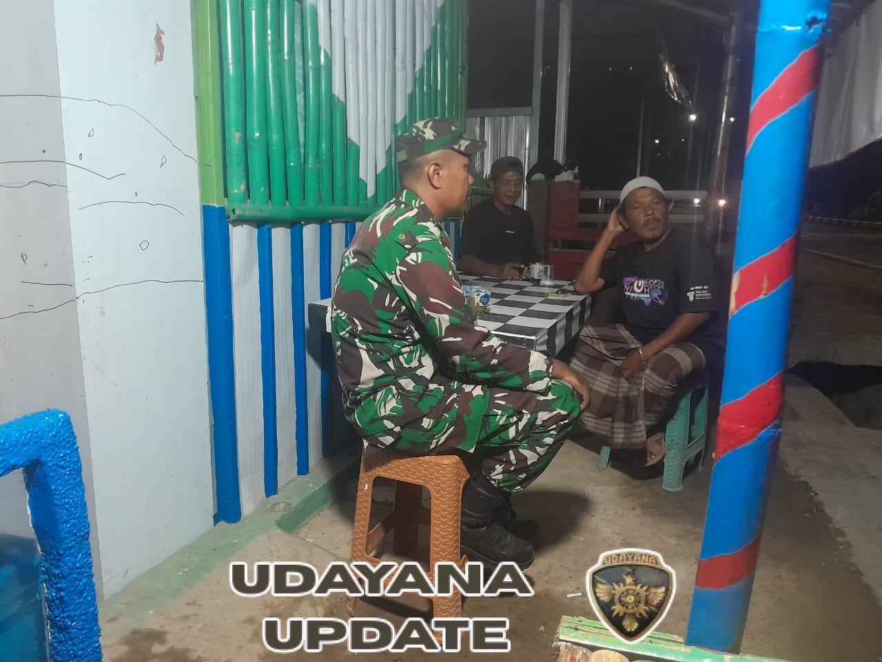 Personel Piket Koramil Poto Tano Intensifkan Patroli dan Imbau Warga Jaga Keamanan