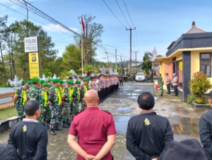 Apel Gabungan Pengamanan Tahun Baru 2026 di Kintamani, TNI–Polri Bersama Unsur Desa Siaga Jaga Kamtibmas