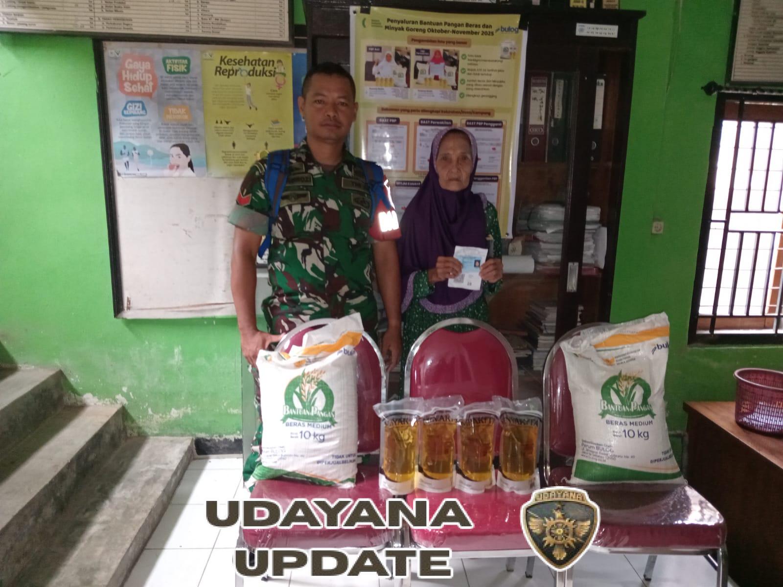 Babinsa Sampir Dampingi Penyaluran Bantuan Pangan Bulog untuk 316 KK di Taliwang
