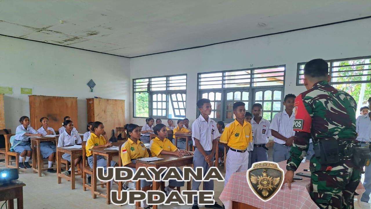 Satgas Pos Nunura Tanamkan Wawasan Kebangsaan di SMAK Aloysius Gonzaga Raihat