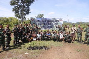 Tanam Ratusan Anakan Pohon, Kodim 1605/Belu Dukung Program Penghijauan