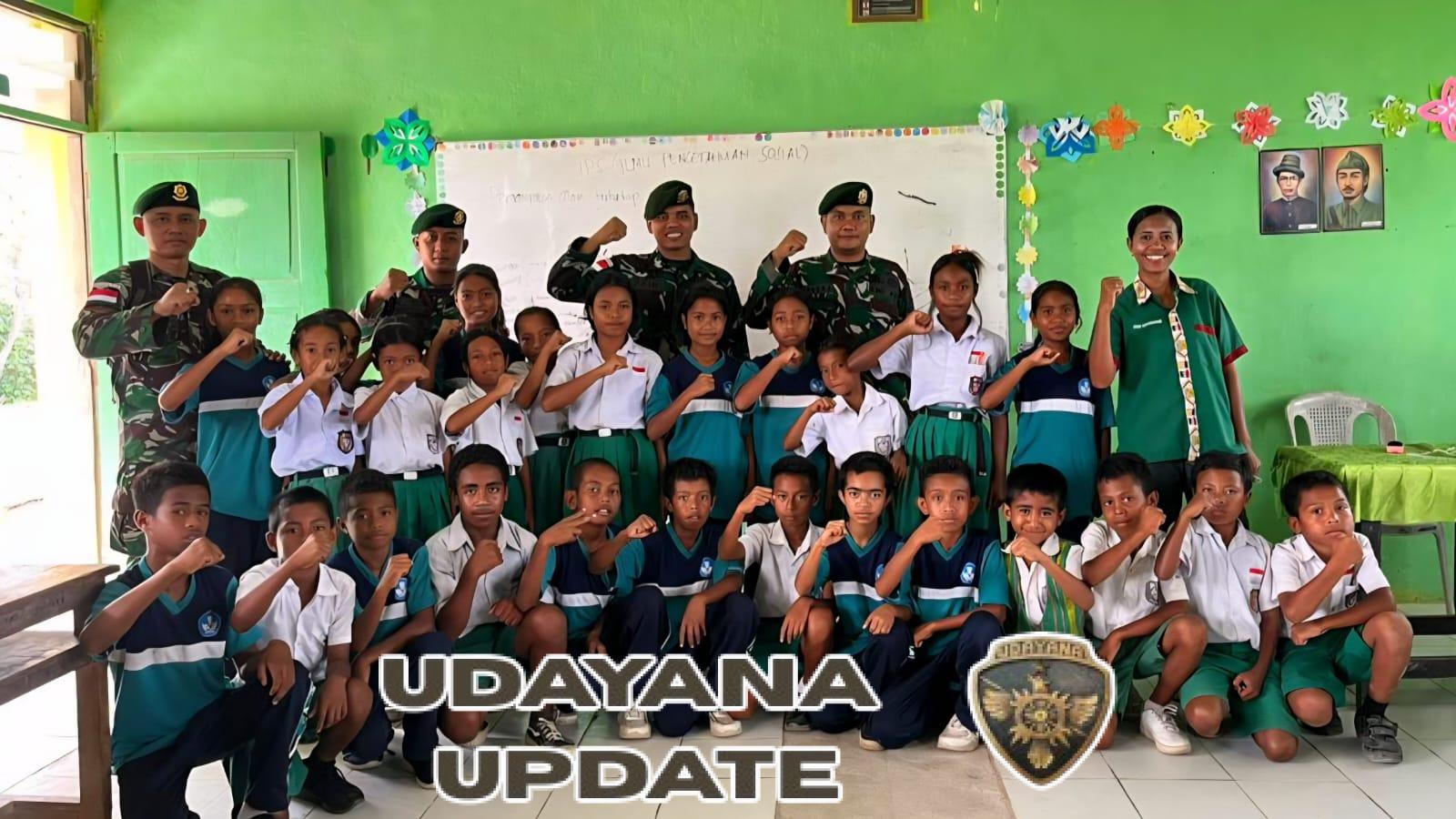 Kunjungan Edukatif Satgas Pos Nananoe Hidupkan Semangat Belajar Anak Perbatasan