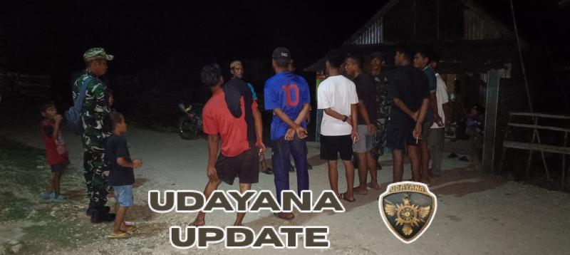 Koramil 1630-03/Macang Pacar Gelar Patroli Kamtibmas di Wilayah Noa untuk Jaga Kondusifitas