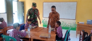Babinsa Desa Lamusung Dampingi Pelaksanaan Program Makan Sehat Bergizi di SDN Lamusung