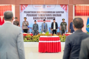 Kasdim 1614/Dompu Hadiri Pelantikan Penjabat Sekda, Khairul Insyan Resmi Dilantik