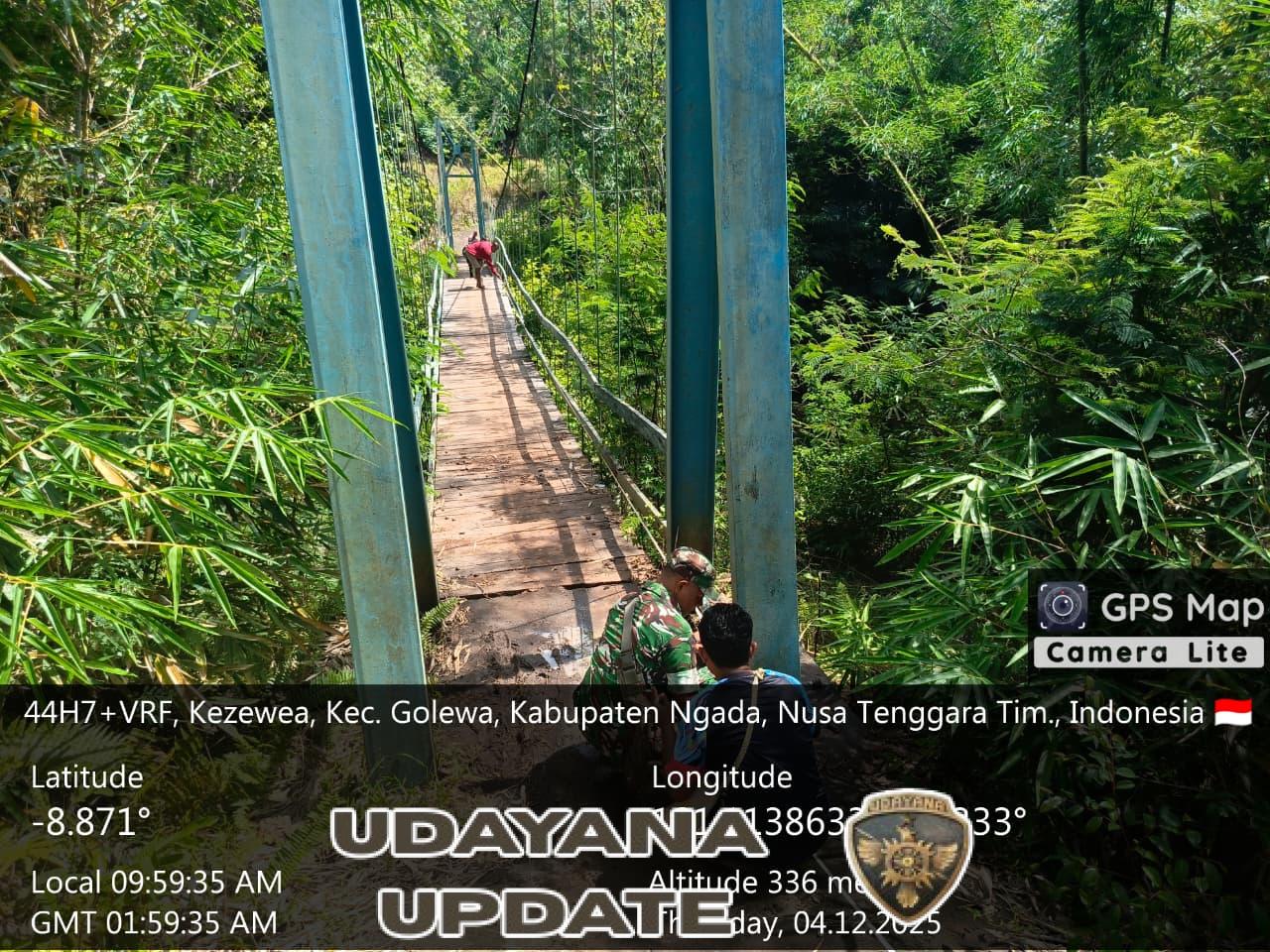 Danpos Golewa Selatan Laksanakan Survey Rencana Pembangunan Jembatan Gantung di Desa Nirmala