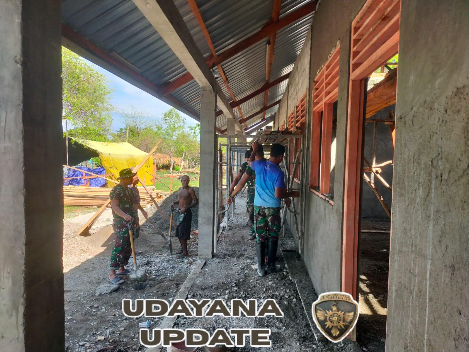 TNI Warga Oepoli Berjibaku Kebut Pembangunan SMPN Oepoli