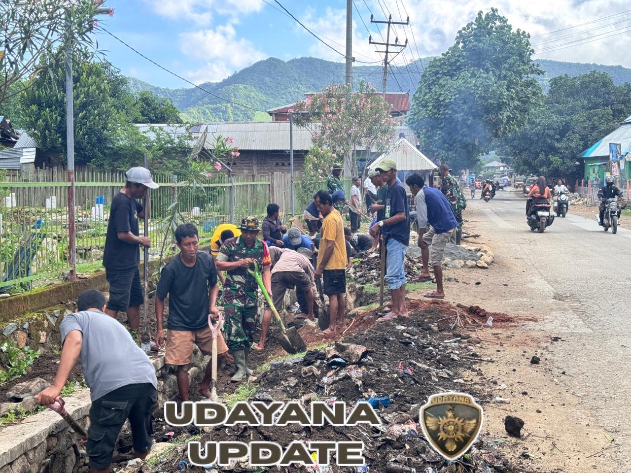 Sinergi TNI, Pemerintah Desa dan Masyarakat Ciptakan Lingkungan Sehat di Desa Sie