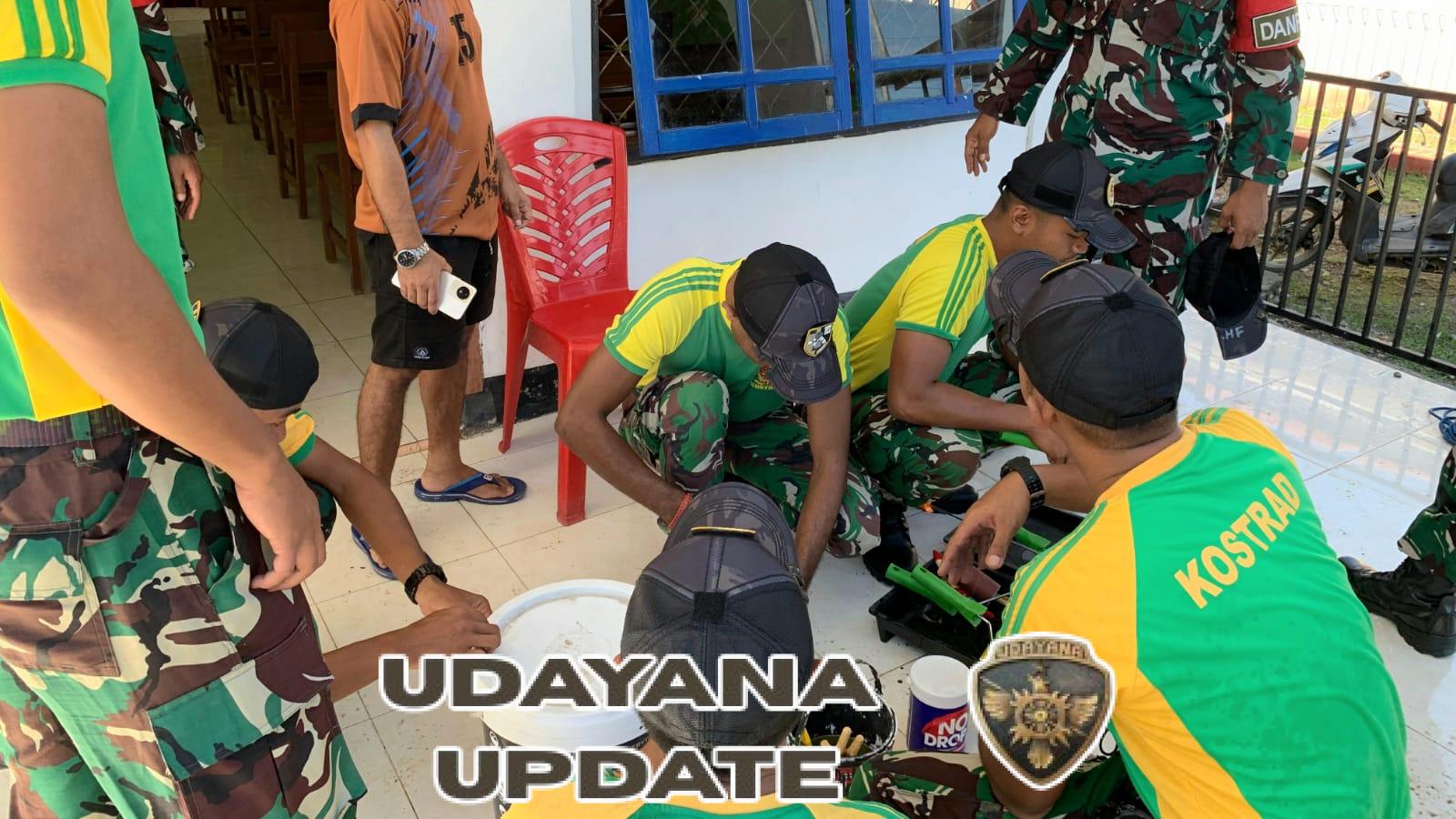 Peringati 80 Tahun Armed, Personel Kompi I Lakukan Karya Bakti di Gereja Silawan