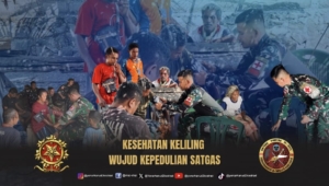 Tingkatkan Kesehatan Masyarakat, Satgas Pamtas Yonarhanud 2 Kostrad Gelar Pelayanan Kesehatan Keliling