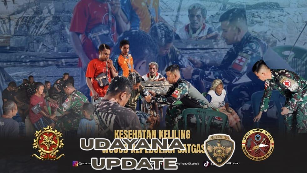 Tingkatkan Kesehatan Masyarakat, Satgas Pamtas Yonarhanud 2 Kostrad Gelar Pelayanan Kesehatan Keliling