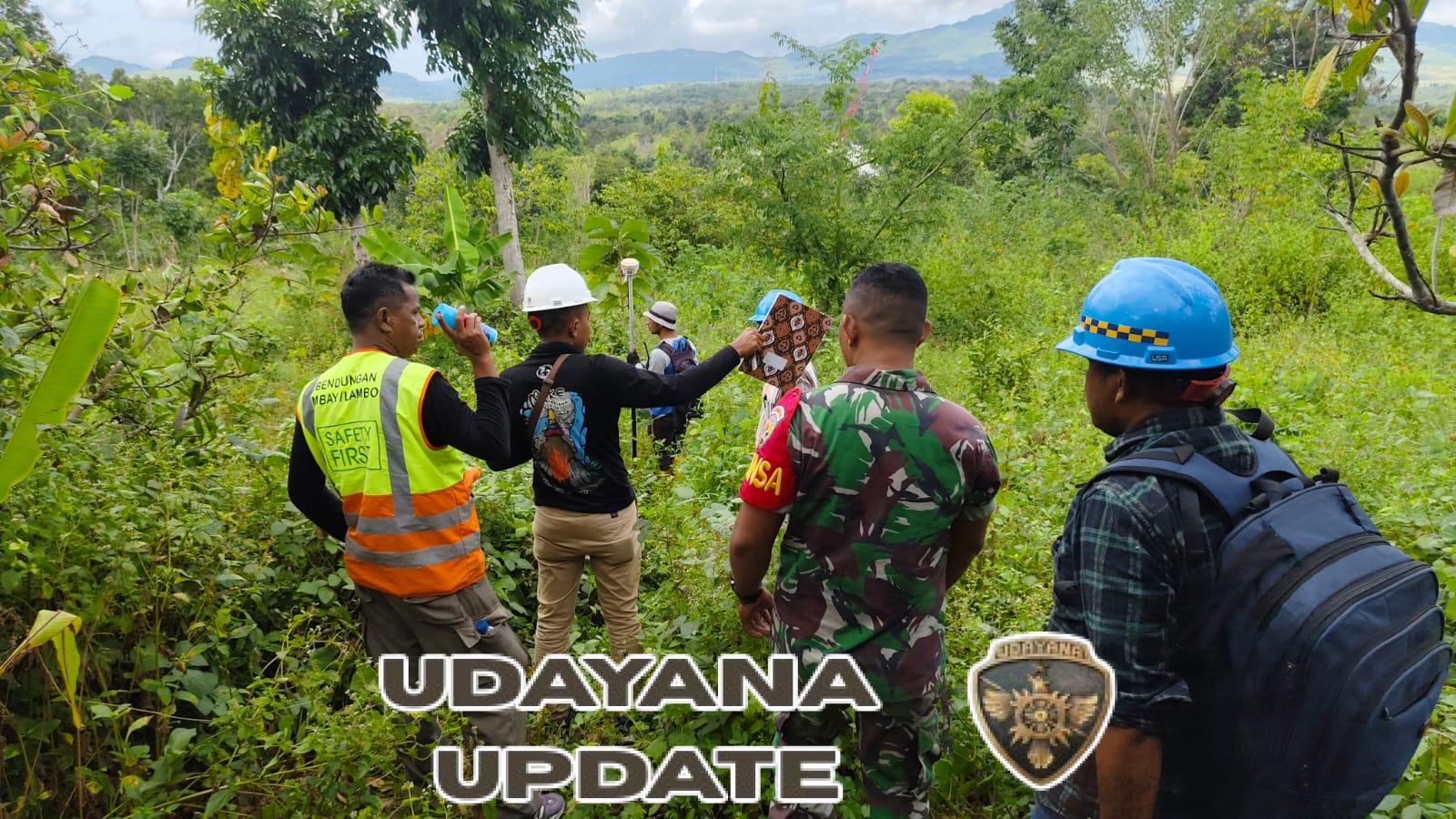 Babinsa Aesesa Dampingi Tim Pertanahan Lakukan Pengukuran Penlok 2 Waduk Lambo di Labolewa