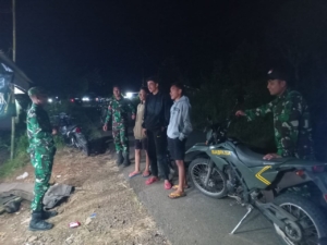 Koramil 1630-03/Macang Pacar Gelar Patroli Malam untuk Jaga Kamtibmas di Seputaran Noa