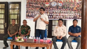 Pasiops Kodim 1601/Sumba Timur Hadiri Penerimaan 47 Peserta Komcad TNI 2025 di Rumah Jabatan Bupati