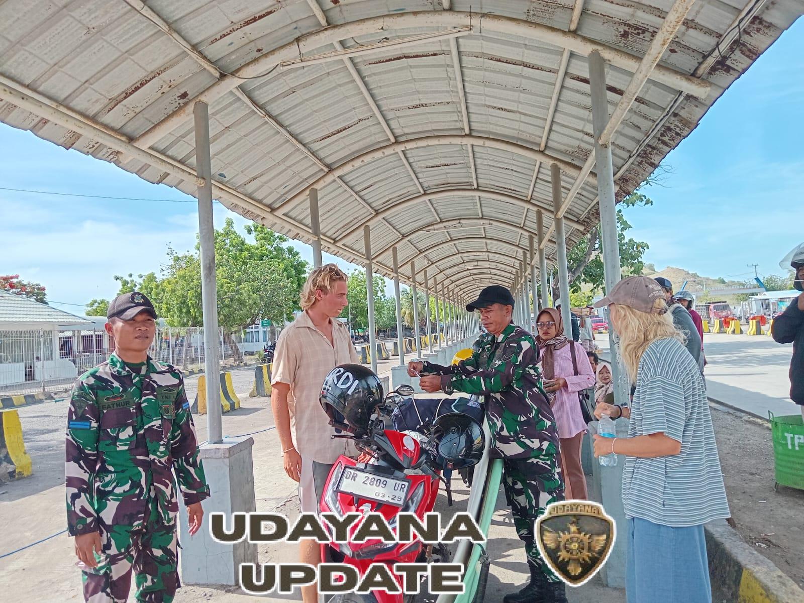 TNI Koramil Poto Tano Laksanakan Pengamanan di Pelabuhan Penyeberangan, Situasi Kondusif