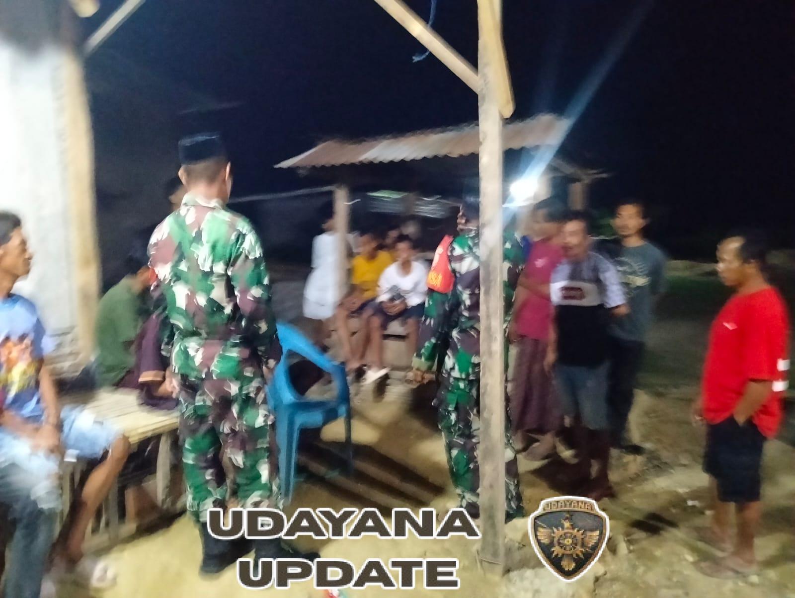 Sertu Sahrul Pimpin Patroli Malam Perkuat Keamanan Wilayah Kodim 1608/Bima