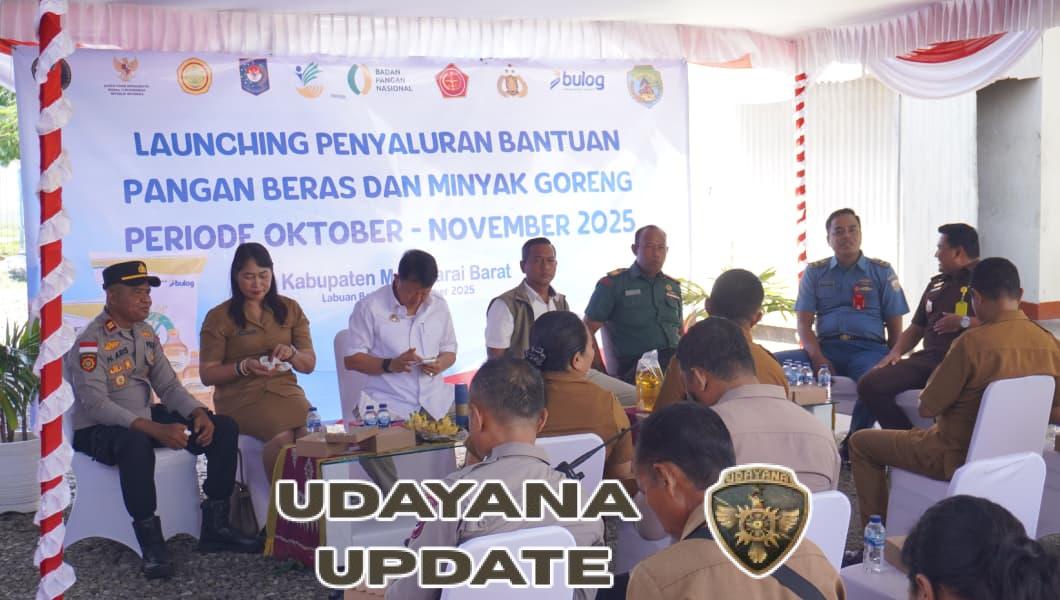 Kapten Inf. Alexander Manirili Wakili Dandim 1630/Mabar pada Launching Penyaluran Bantuan Pangan 2025