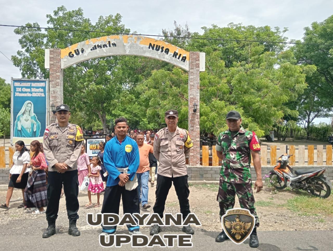 Babinsa Maurole Amankan Perarakan Ziarah Yubilium Paroki St. Yohanes Paulus II Ropa