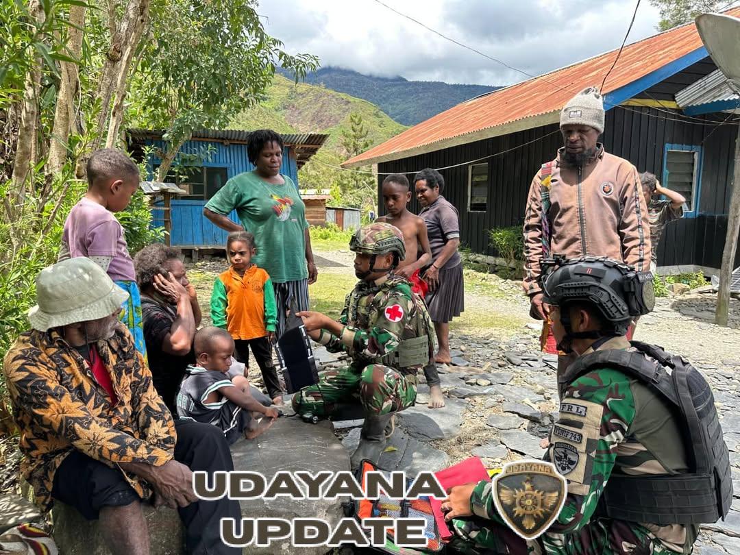 Dari Pos Kulirik untuk Yalinggua, Satgas Yonif 743/PSY Bawa Layanan Kesehatan Untuk Masyarakat