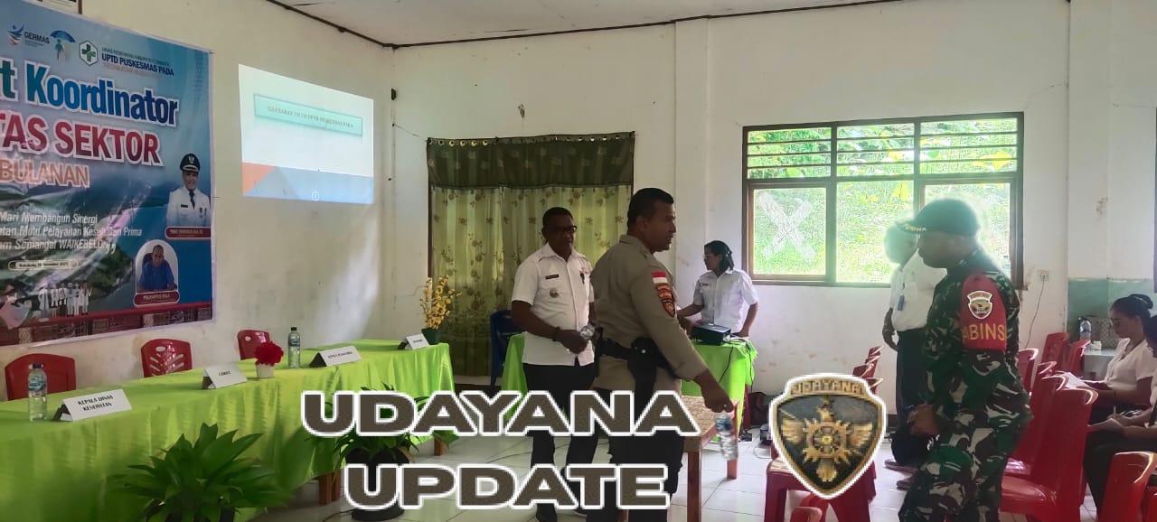 Babinsa Lewoleba Ikuti Rapat Lintas Sektor Triwulanan UPTD Puskesmas Pada