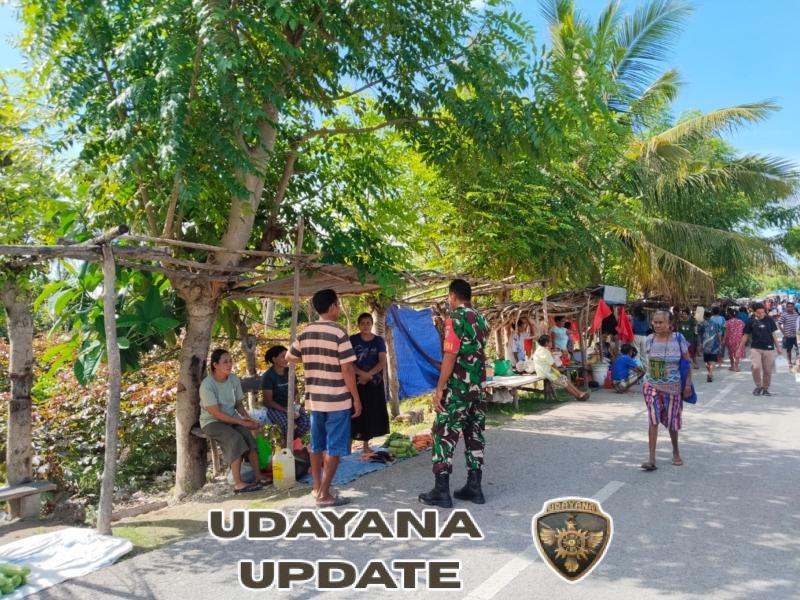 Babinsa Laksanakan Pemantauan Pasar Mingguan Kuli