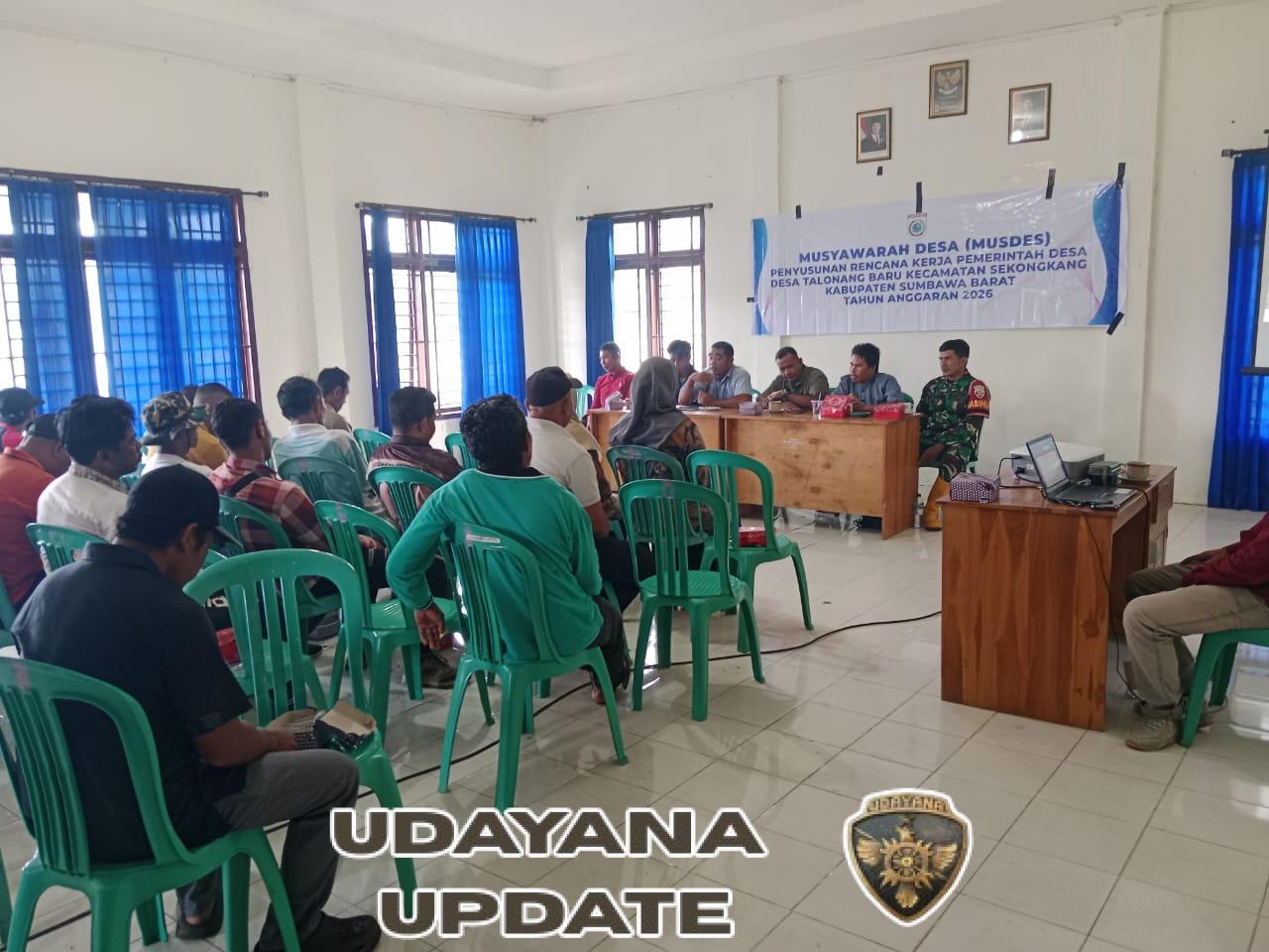 Babinsa Dampingi Musyawarah Desa Talonang Baru Bahas Rencana Kerja Pemerintah Desa 2026