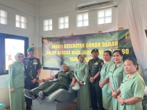 Aksi Kemanusiaan, Kodim 1601/Sumba Timur Laksanakan Bhakti Kesehatan Donor Darah
