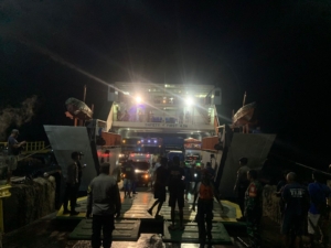 Babinsa Pantai Baru Laksanakan Pengamanan Kedatangan KM Garda Maritim 3