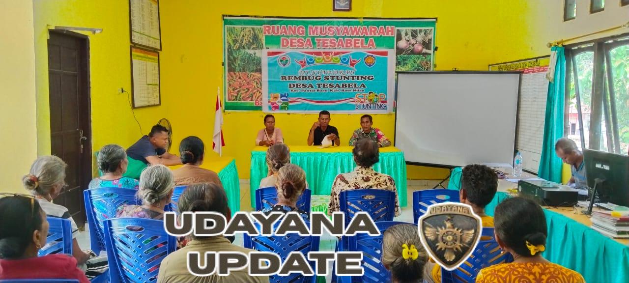 Babinsa Kodim 1627/RN Dampingi Rapat Pembagian BLT di Kantor Desa Tesabela