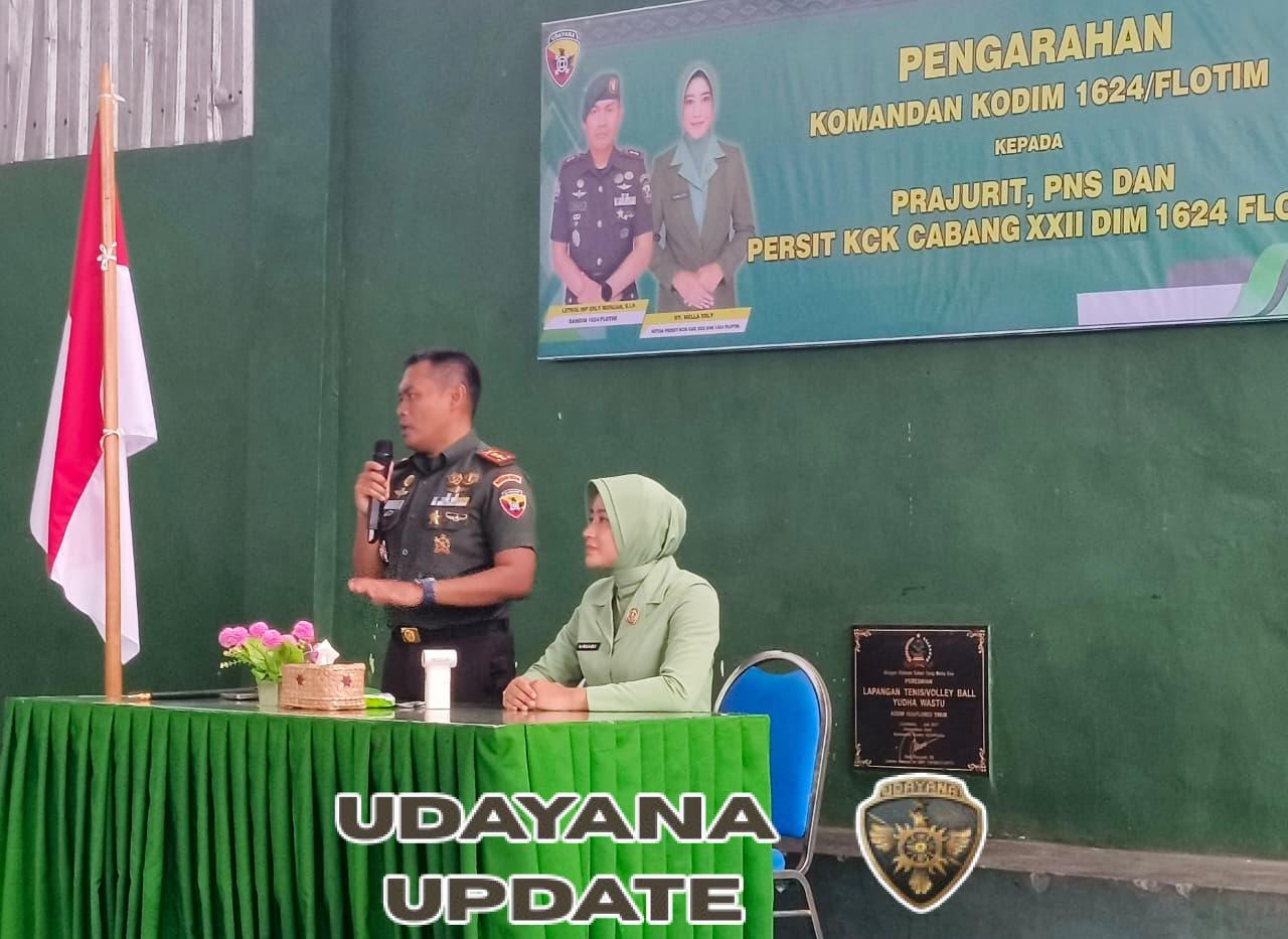 Dandim 1624/Flotim Berikan Pengarahan kepada Prajurit, PNS dan Persit