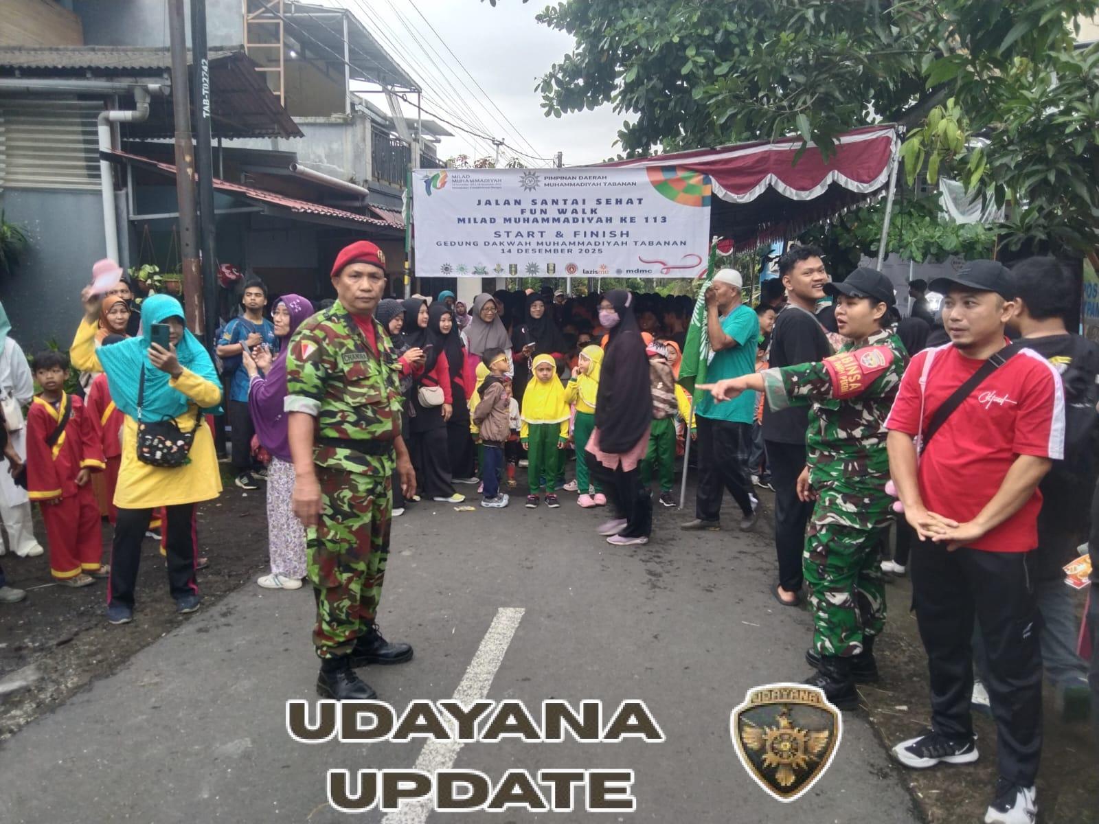 Babinsa Tabanan Dampingi Jalan Santai Milad Muhammadiyah ke-113