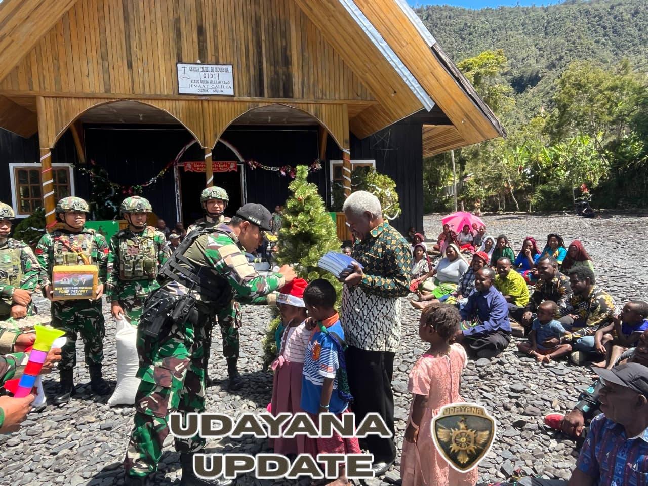 Satgas Yonif 743/PSY Hadirkan Sukacita Natal Untuk Masyarakat Papua