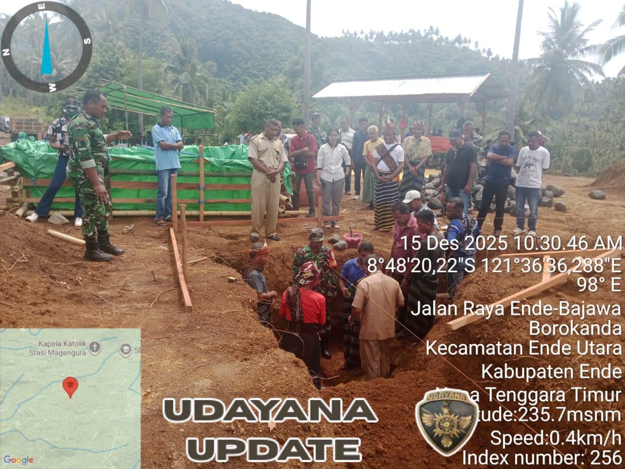 Resmi Dimulai, Pembangunan Koperasi Merah Putih di Desa Embunggena Diresmikan dengan Peletakan Batu Pertama