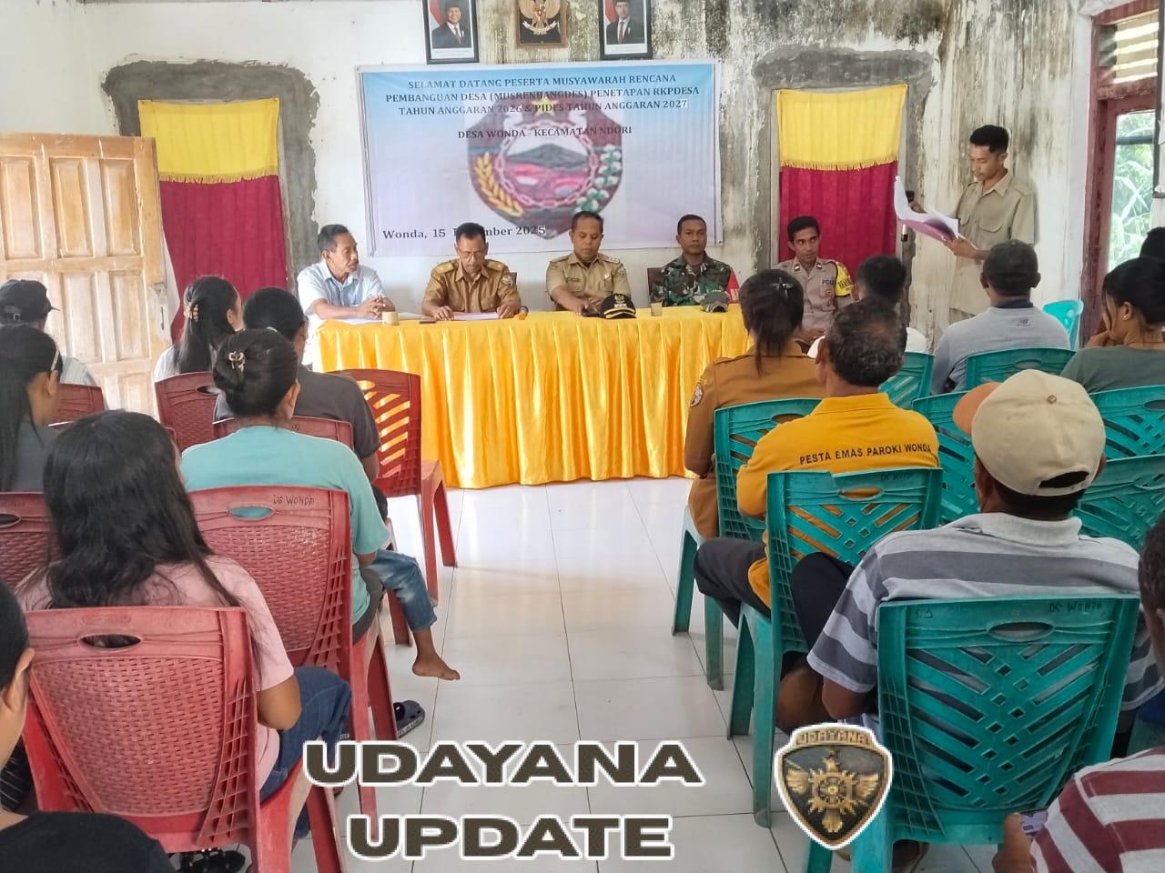 Babinsa Koramil 1602-02/Wolowaru Hadiri Musrenbangdes Desa Wonda Penetapan RKPDesa 2026