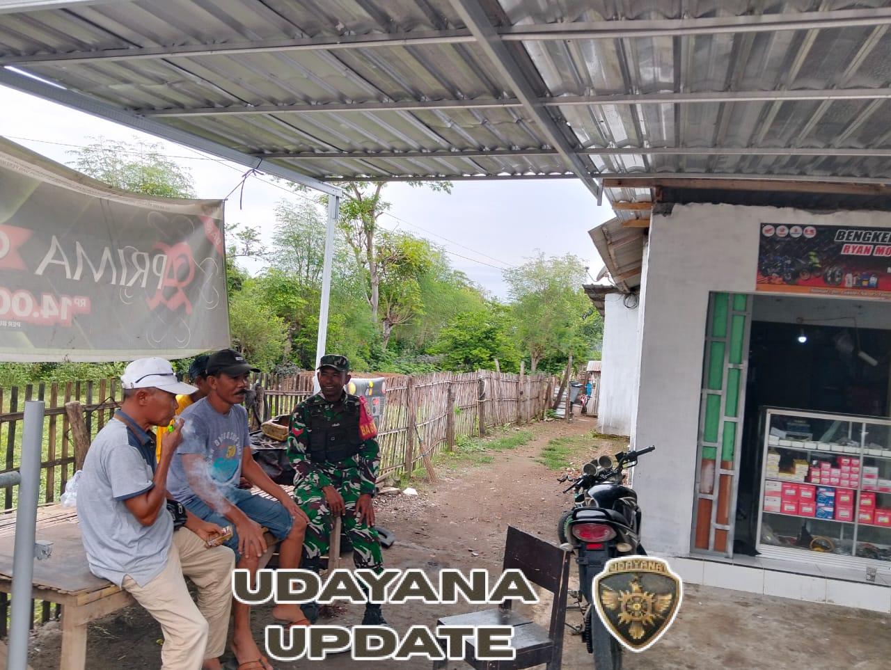 Babinsa Desa Kiantar Gelar Monitoring Wilayah dan Komsos, Warga Diimbau Jaga Kebersihan dan Kamtibmas