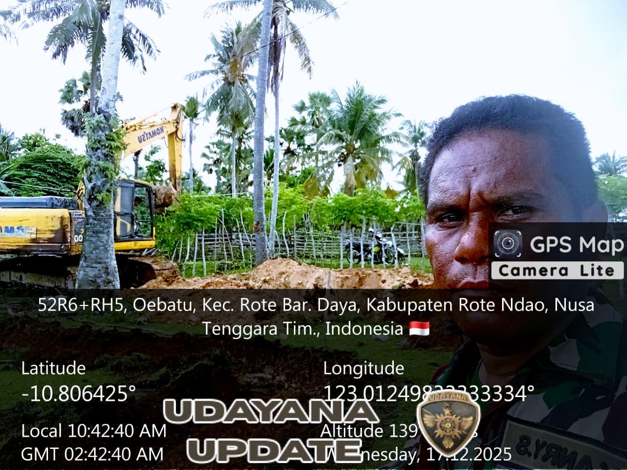 Babinsa Batutua Pantau Penggalian Fondasi KDKMP Oebatu dan Penurunan 200 Sak Semen