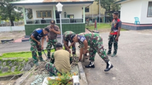Jaga Kebersihan dan Kekompakan, Kodim 1603/Sikka Laksanakan Karya Bakti