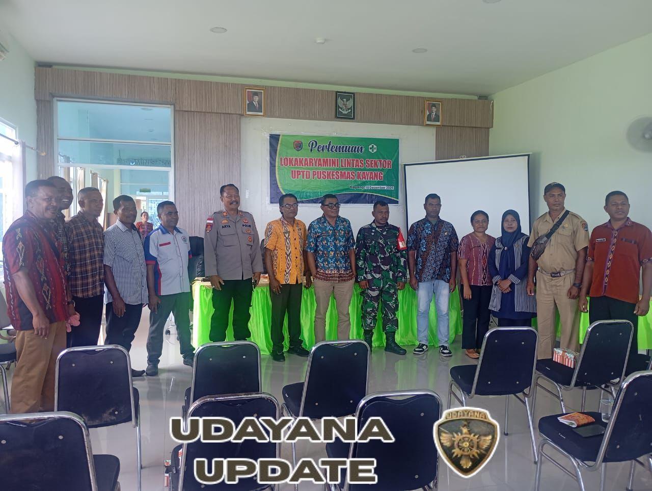 Babinsa Pantar Barat Laut Ikuti Lokakarya Mini Lintas Sektor Evaluasi Program Puskesmas