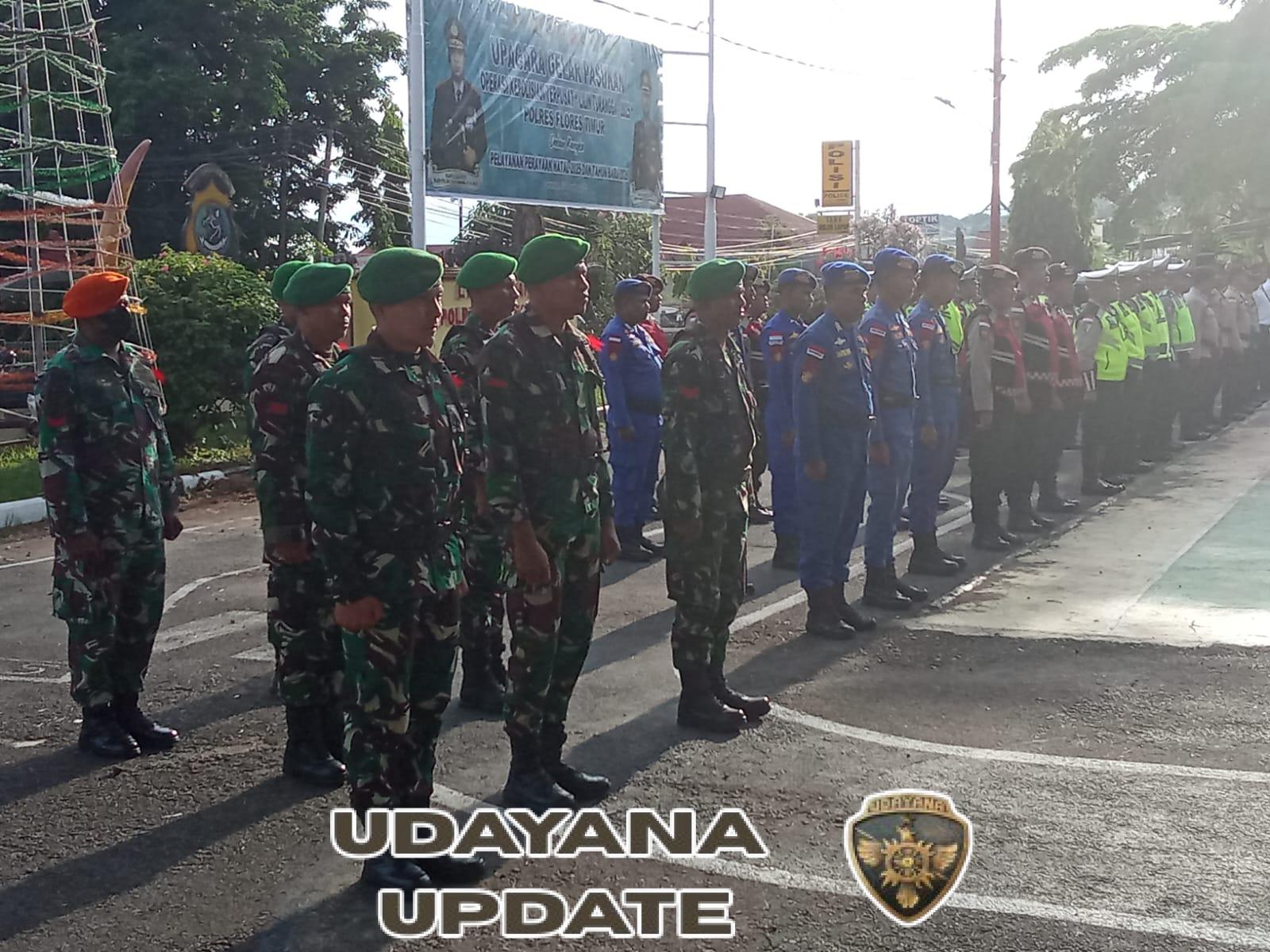 Sinergitas TNI–Polri Jaga Kondusivitas Nataru, Dandim 1624/Flotim Ikuti Apel Ops Lilin 2025