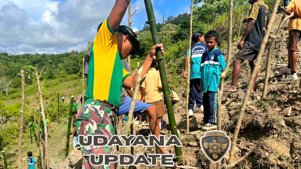 Aksi Nyata Adven Natal 2025, Satgas Pamtas Tanam Bambu di Nananoe