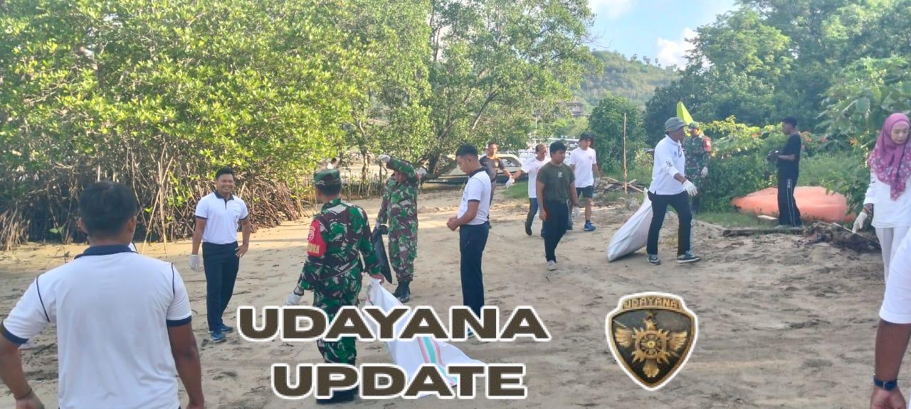 Jaga Kelestarian Alam, Koramil Komodo Bersihkan Pantai Binongko dan Tanam Seribu Pohon