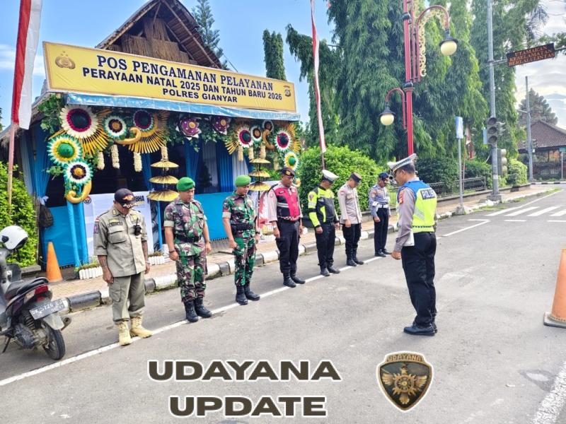 Kodim 1616/Gianyar Perkuat Pengamanan Terpadu NATARU 2025–2026 di Sejumlah Titik Strategis