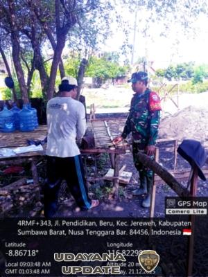 Babinsa Belo Laksanakan Pengawasan Pembangunan Koperasi Merah Putih